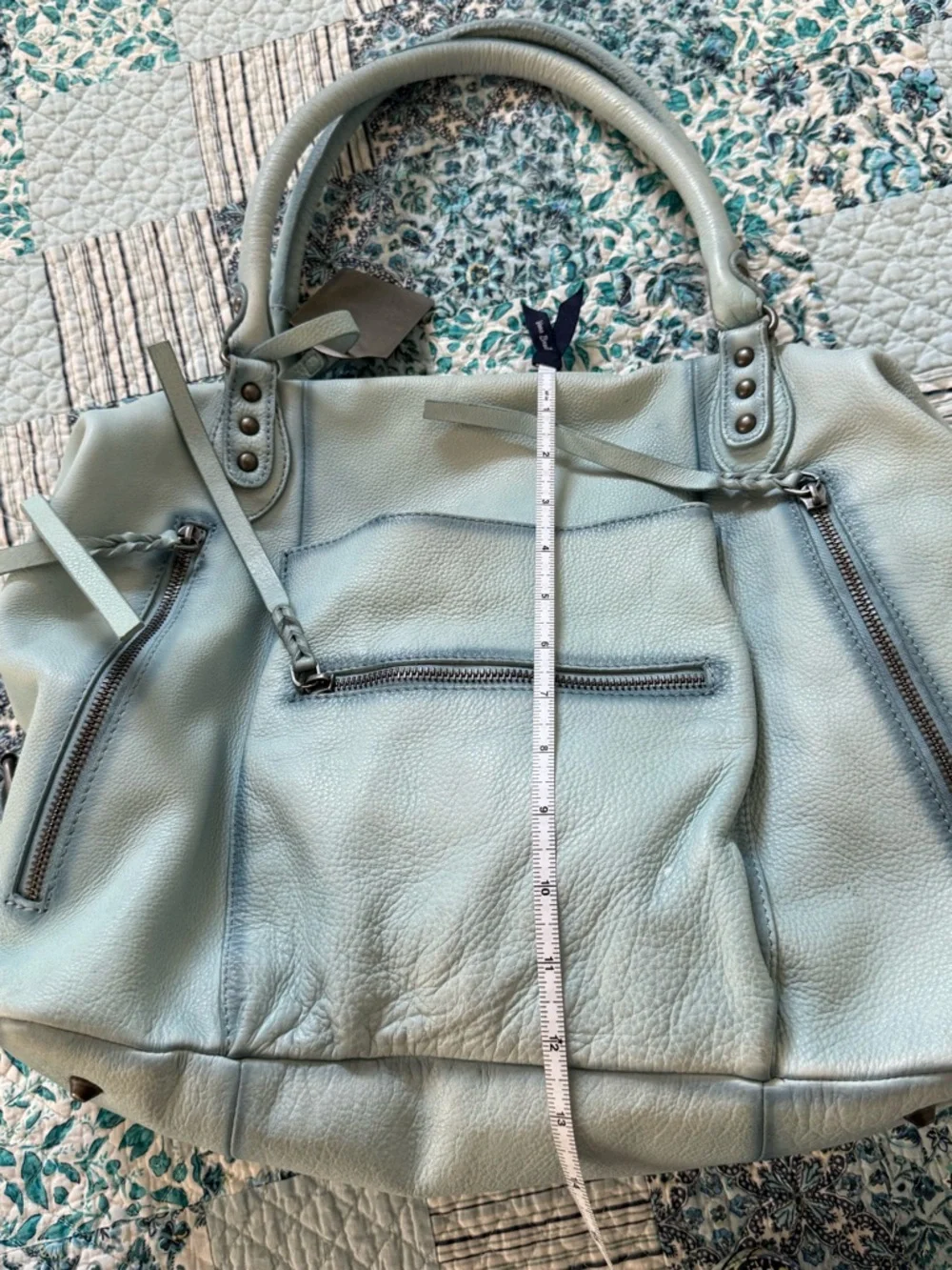We The Free Emerson Light Blue Leather Tote - Picture 11 of 12